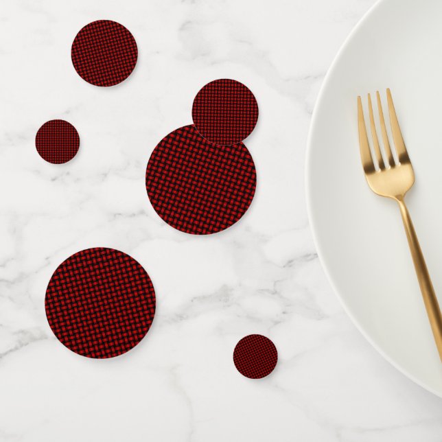 Red Black Weave Pattern Konfetti (Gruppe)