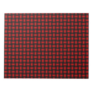 Red Black Weave Pattern Notizblock