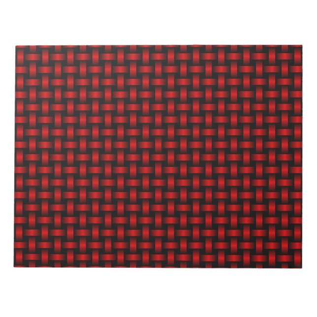 Red Black Weave Pattern Notizblock (Vorderseite)