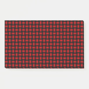Red Black Weave Pattern Post-it Klebezettel