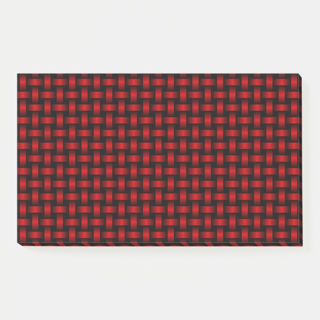 Red Black Weave Pattern Post-it Klebezettel (Vorderseite)