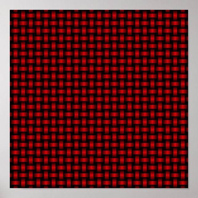 Red Black Weave Pattern Poster (Vorne)