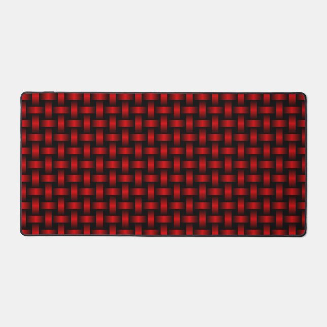 Red Black Weave Pattern Schreibtischunterlage (Vorderseite)