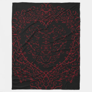Red Black Wedding Gothic Herz Schönes Elegantes Fleecedecke