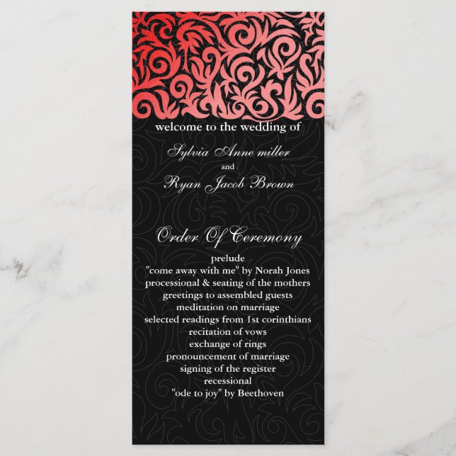 Red Black Wedding Programm (Vorderseite)