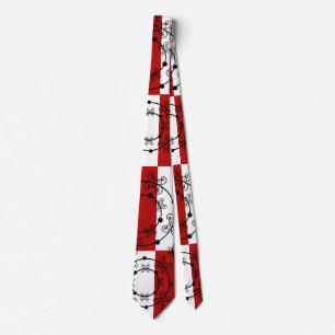 Red, Black & White   Concentric Circles Neck Tie Krawatte