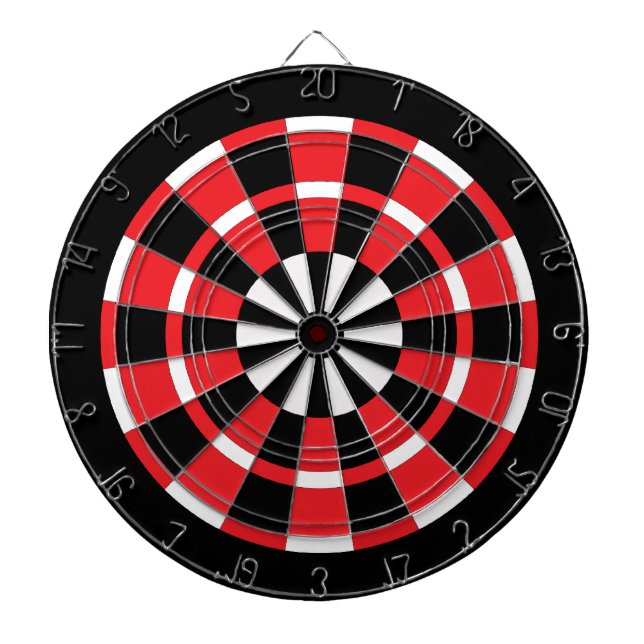 Red Black & White Dartboard Dartscheibe (vorne)