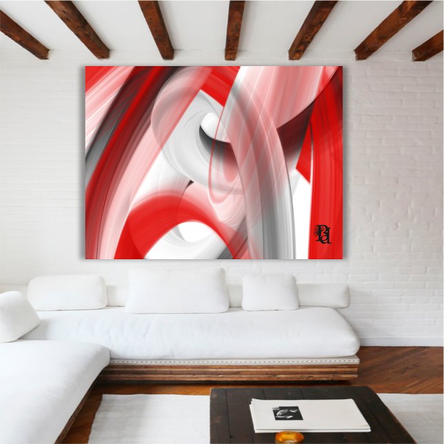 Red Black White Gray Abstract  Leinwanddruck (Von Creator hochgeladen)