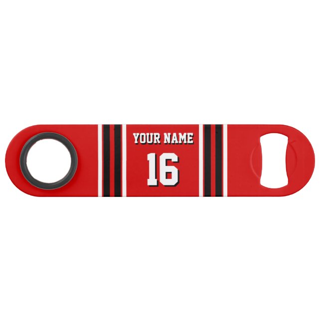 Red Black White Team Jersey Numéro personnalisé No (Devant (Horizontal))