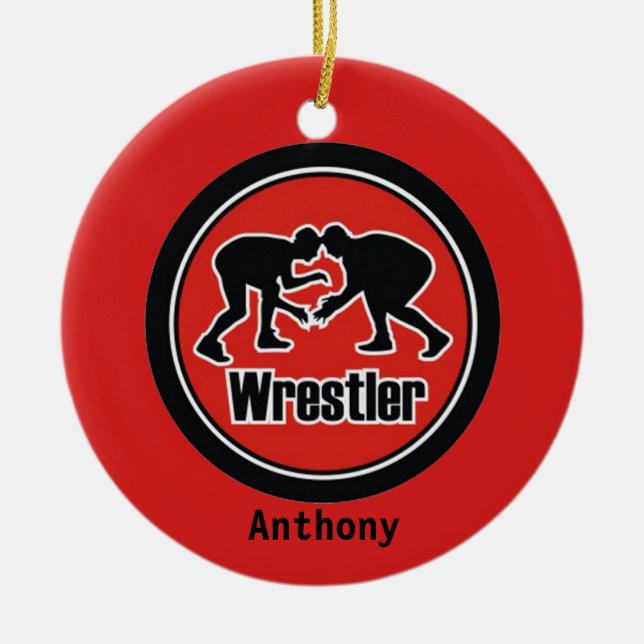 Red & Black Wrestler Weihnachtsschmuck (Vorne)