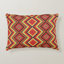 Red Black Yellow Native American Blanket Muster Dekokissen