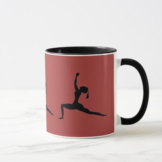 Red Black Yoga Pose Coffee Cup Tasse (Rechts)