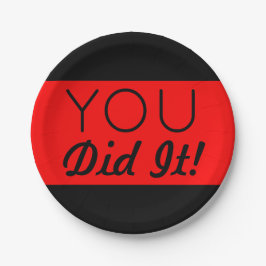 Red & Black You Did It Graduation Pappteller