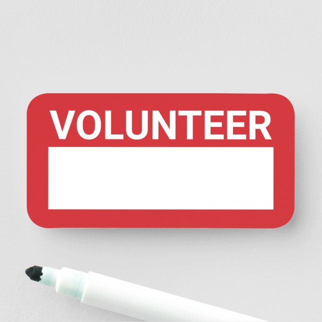 Red Blank Volunteer Namensschild (Beispiel)