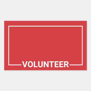 Red Blank Volunteer Rechteckiger Aufkleber