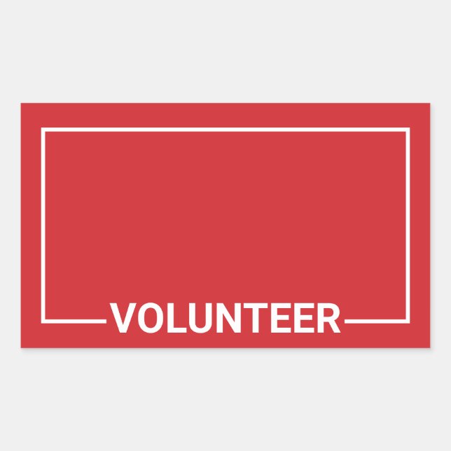 Red Blank Volunteer Rechteckiger Aufkleber (Vorderseite)