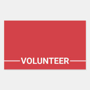 Red Blank Volunteer Rechteckiger Aufkleber