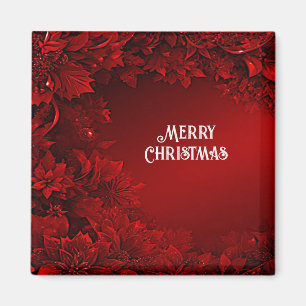Red Blätter Floral Holiday Magnet