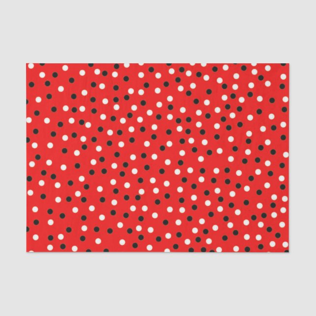 Red BLK & Wht 10" X 15" Gewebepapier Seidenpapier (Vorderseite)