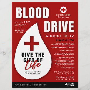 Red Blood Drive Spendenwerbung Gesundheit Flyer