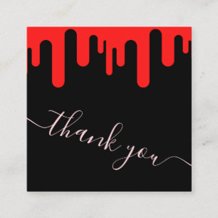 Red Blood Tropfen Halloween Thema Vielen Dank Quadratische Visitenkarte