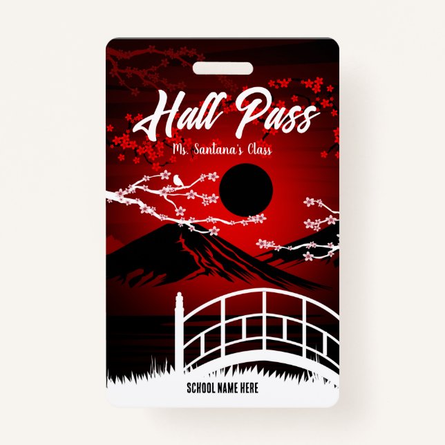 Red Blossom Hall Pass Abzeichen Ausweis (Vorderseite)