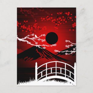 Red Blossom Postkarte