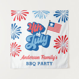 Red & Blue 4. Juli Fireworks Wiedersehen GRILLEN P Wandteppich