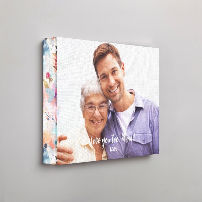 Red Blue Abstrakt Floral Muster Edge Foto Leinwanddruck (Von Creator hochgeladen)