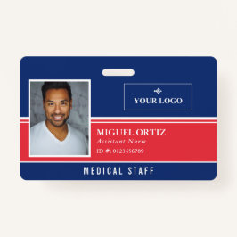 Red Blue Add Your Logo Employee ID Ausweis