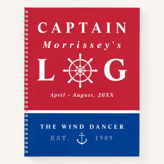 Red Blue Ancre Journal du capitaine (Devant)