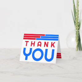 Red & Blue Bars Abschluss Vielen Dank Dankeskarte