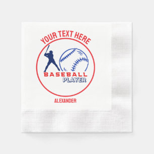 Red Blue Baseball Girl Boy Geburtstagsparty Serviette