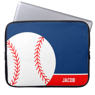 Red Blue Baseball Personalisiert Laptopschutzhülle