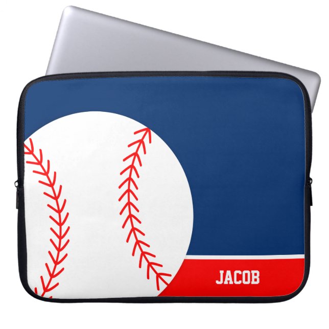 Red Blue Baseball Personalisiert Laptopschutzhülle (Vorderseite)