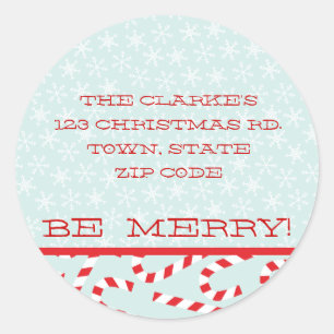 RED BLUE BE LEDIGLICH CHRISTMAS ADDRESS STICKERS
