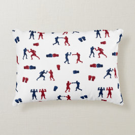 Red & Blue Boxing Gloves Boxer-Muster Dekokissen