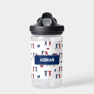 Red & Blue Boxing Gloves Boxer-Muster Trinkflasche