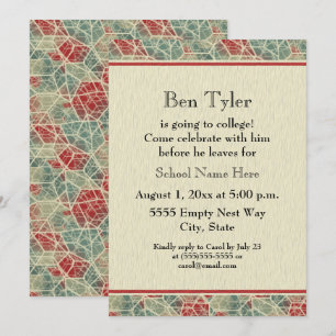 Red Blue Brown Trunk Party Invitation