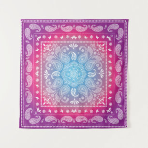 Red Blue Burst Tapestry Square (57" x %7") Wandteppich