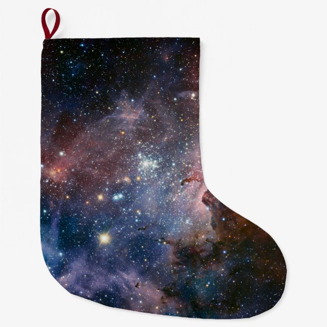 Red & Blue Carina Nebula Hubble Telescope Großer Weihnachtsstrumpf (Vorderseite)