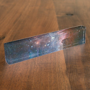 Red & Blue Carina Nebula Hubble Telescope Namensplakette