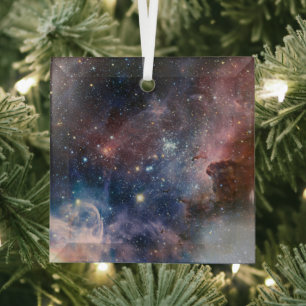 Red & Blue Carina Nebula Hubble Telescope Ornament Aus Glas