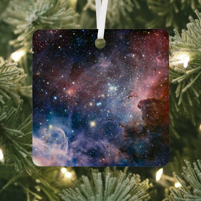Red & Blue Carina Nebula Hubble Telescope Ornament Aus Metall (InSitu)