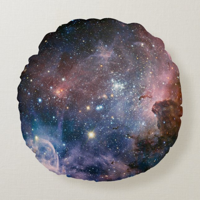 Red & Blue Carina Nebula Hubble Telescope Rundes Kissen (Vorderseite)