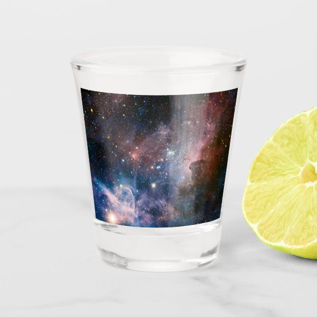 Red & Blue Carina Nebula Hubble Telescope Schnapsglas (Vorderseite)