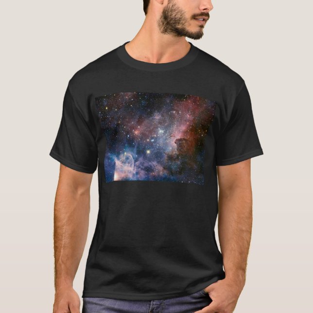 Red & Blue Carina Nebula Hubble Telescope T-Shirt (Vorderseite)