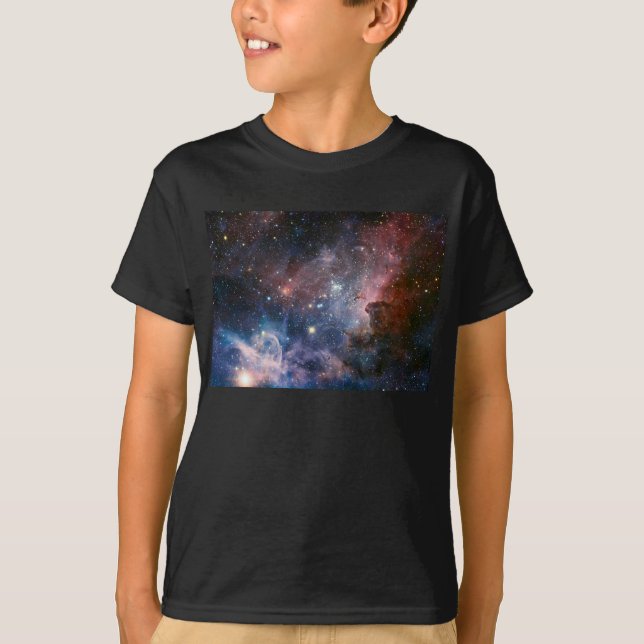 Red & Blue Carina Nebula Hubble Telescope T-Shirt (Vorderseite)