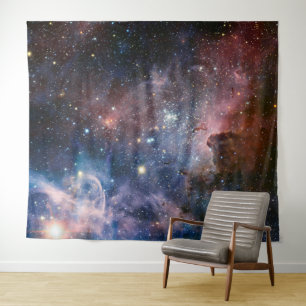 Red & Blue Carina Nebula Hubble Telescope Wandteppich