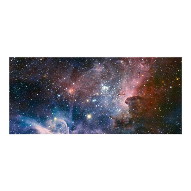Red & Blue Carina Nebula Hubble Telescope Werbekarte (Vorne)